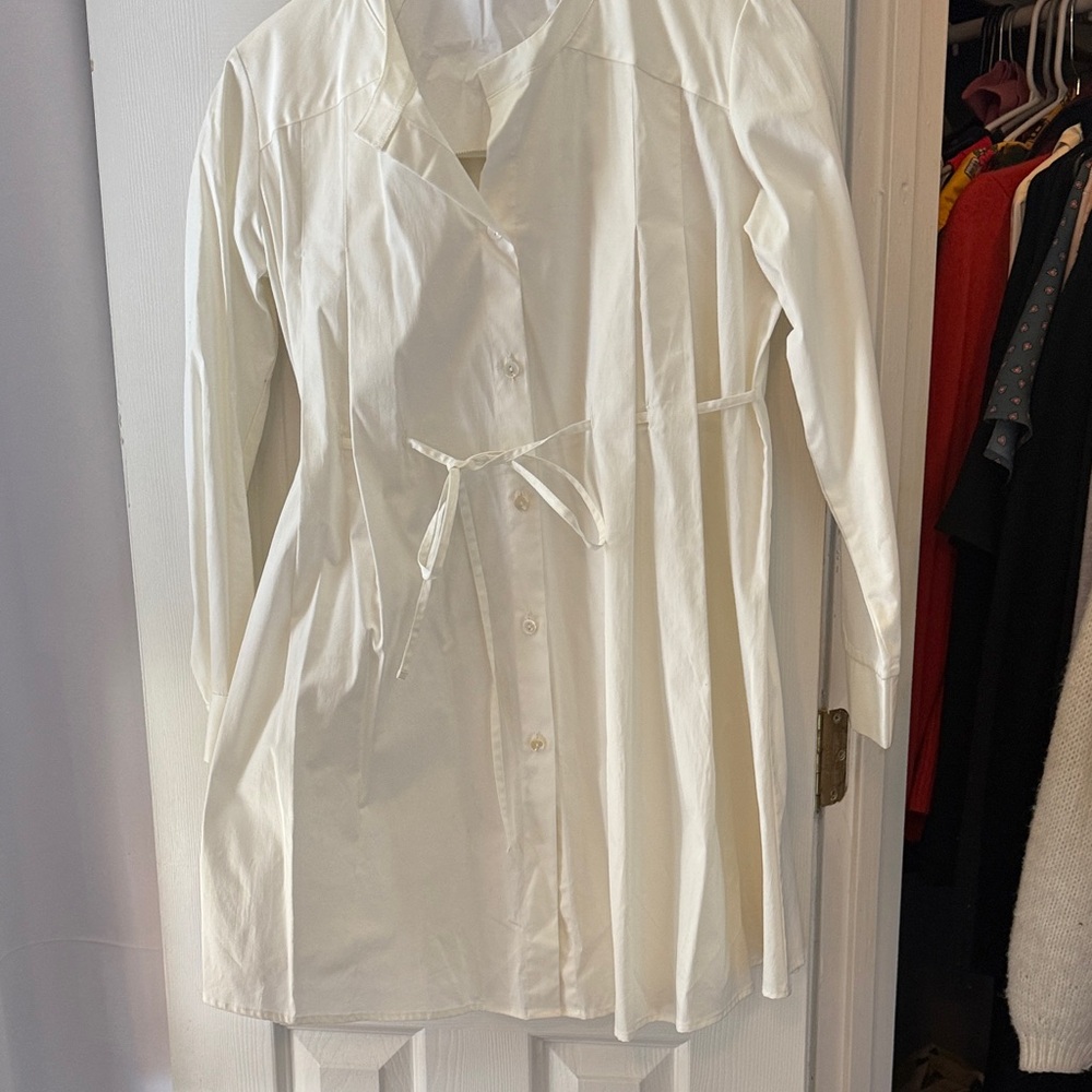 White Button-Up Shirt Dress